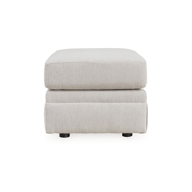 Maite Ottoman, Modern Chalk Gray Polyester, Soft Cushions, 34 Inch - Benzara
