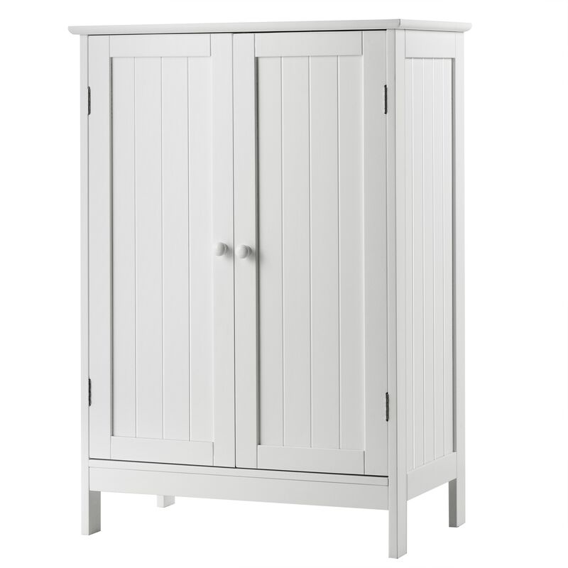 2-Door Freee-Standing Bathroom Cabinet with Shelf