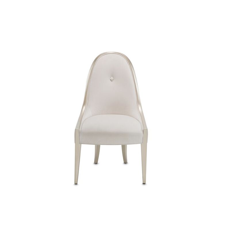 Velvet Upholstered Dining Chair for Dining Table in Beige Finish image number 4