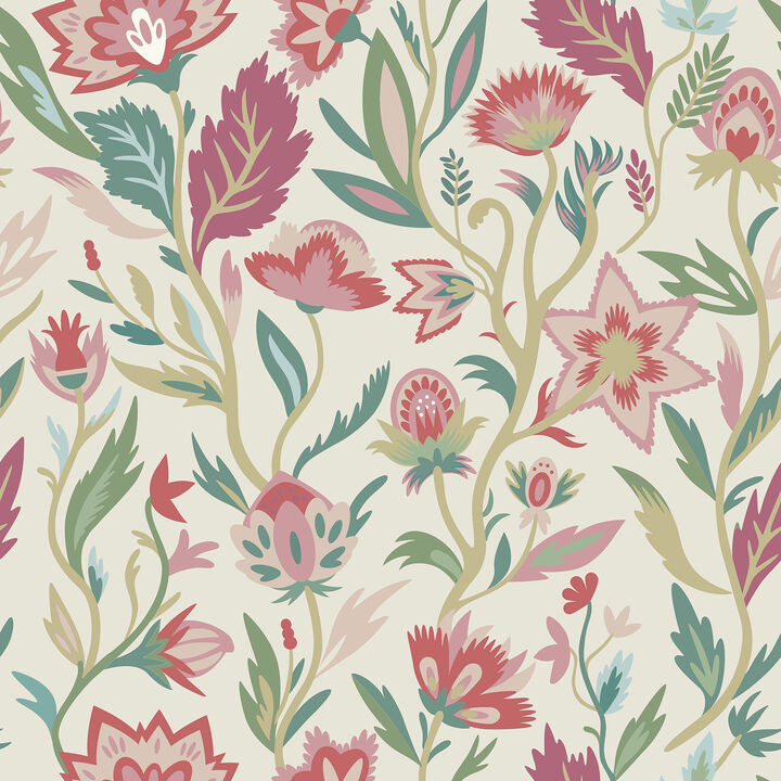 Mallory Pink Vivid Floral Wallpaper