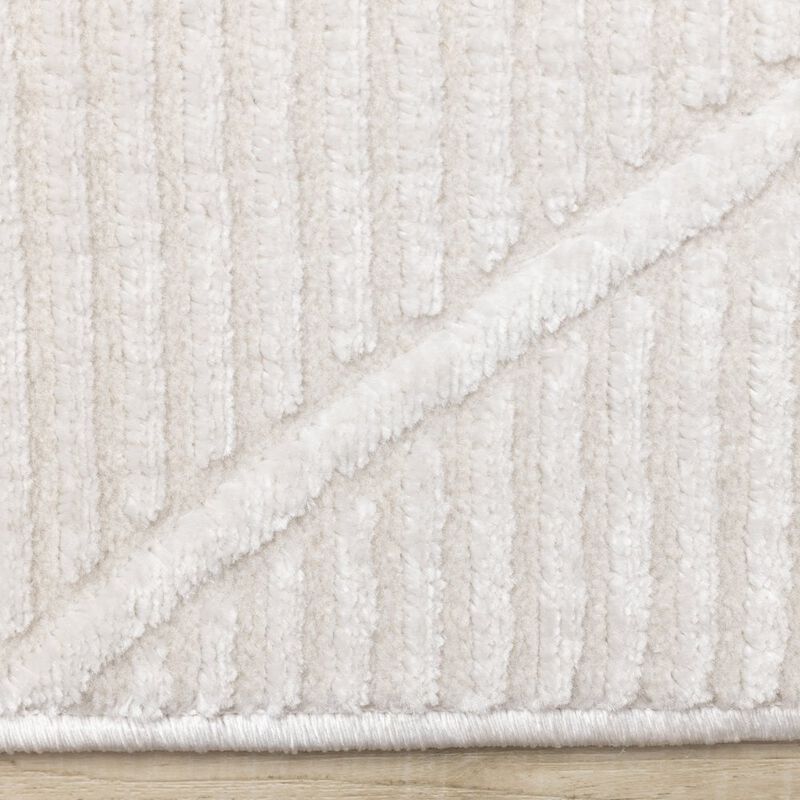 Novelle Home Logan Striped Trellis Soft Cream Area Rug, 5'3 X 7'7 image number 1
