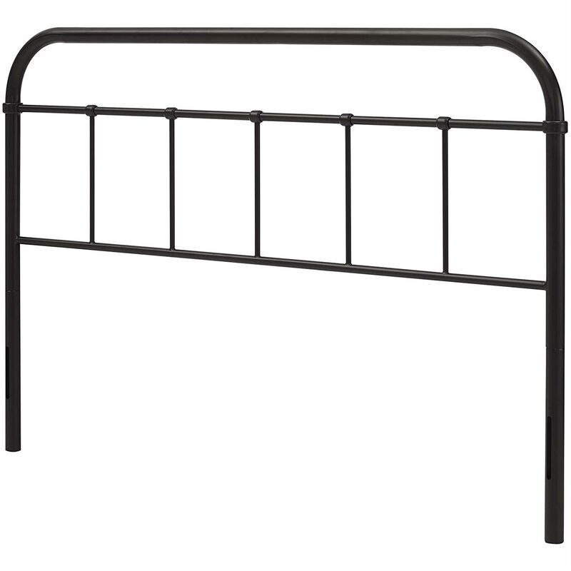 Hivvago King size Vintage Dark Brown Metal Headboard with Rounded Corners