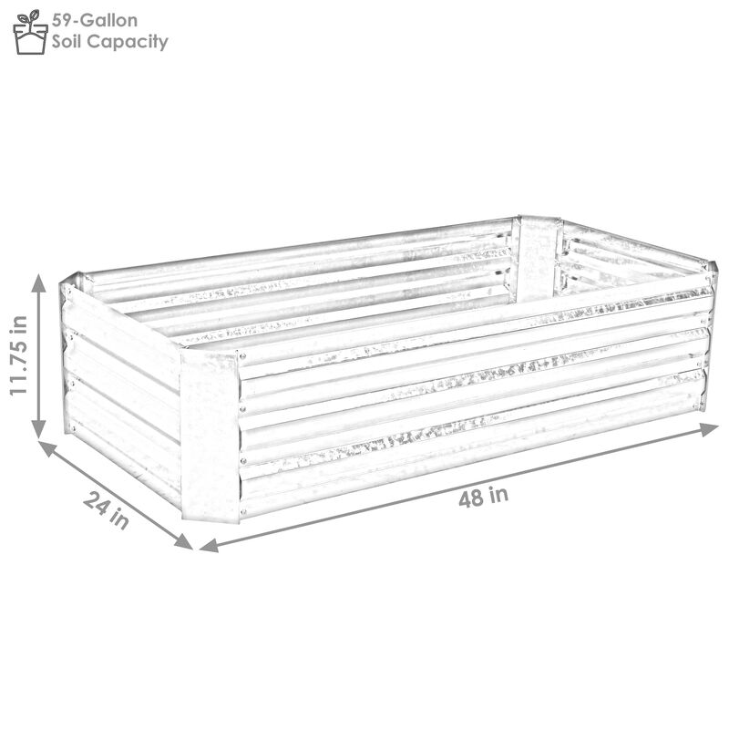 Sunnydaze Galvanized Steel Rectangle Raised Garden Bed