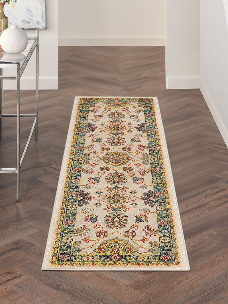 Nourison Essentials NRE05 Ivory/Gold 2'2" x 7'6" Rug