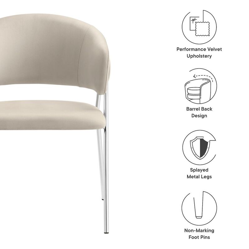 Nella Upholstered Performance Velvet Dining Chair Set of 2 image number 2
