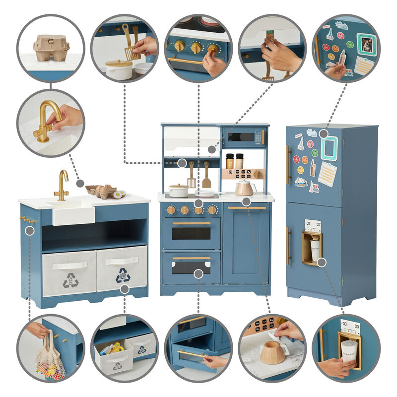 Little Chef Atlanta Modular Play Kitchen, Blue/Gold image number 2