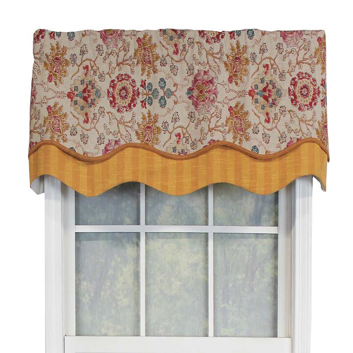 RLF Home Centennial Glory Window Treatment Valance 3" Rod Pocket 50" x 16" Marigold