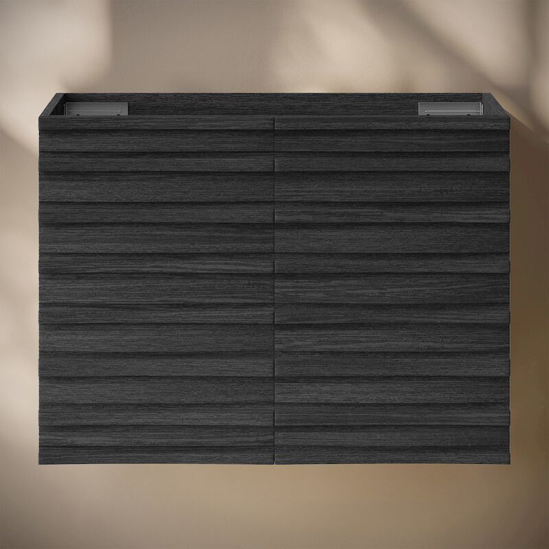 Cascade 30" Wall-Mounted Bathroom Vanity Cabinet without Top in Black Oak image number 5