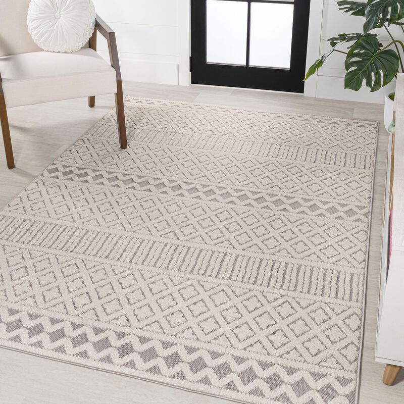 Ormond High-Low Modern Trellis Geometric Area Rug