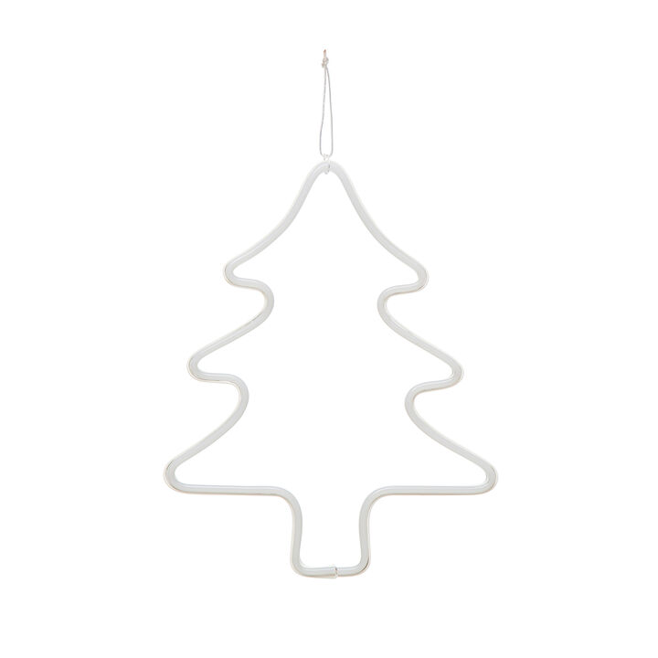 Wire Tree Wall Decor with LED Light, White (Batteries Not Included)