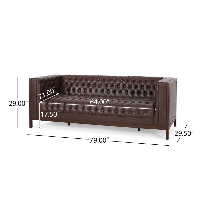 Bilkpa 3 seater PU sofa image number 8