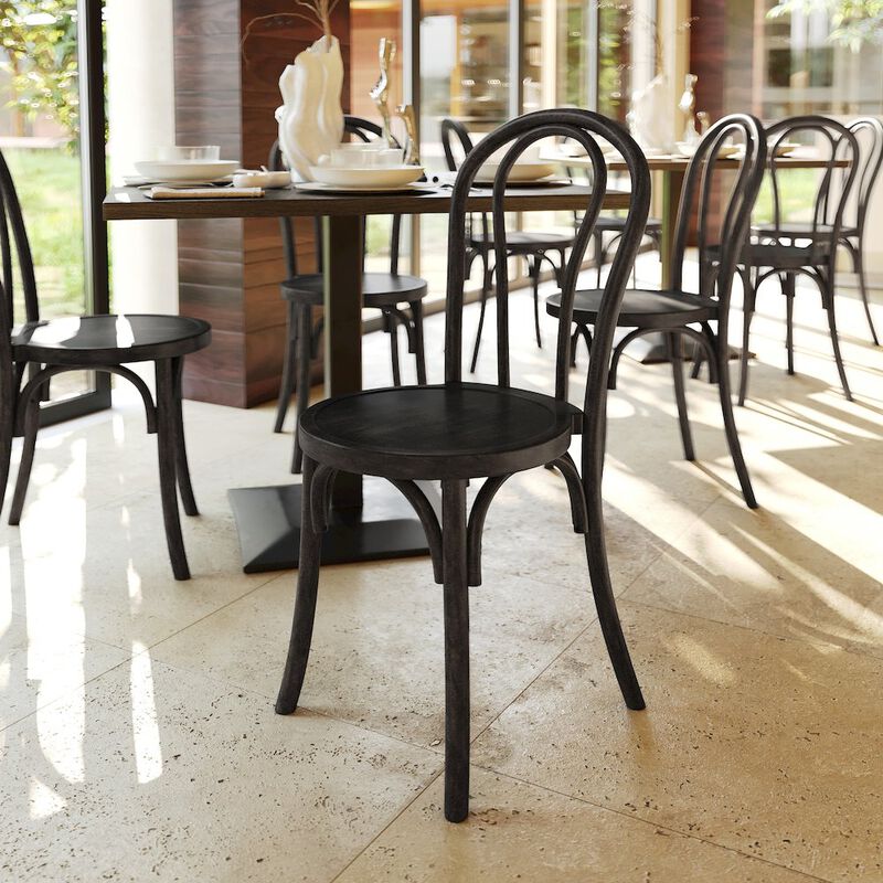 Flash Furniture Betsy Early American Thonet Style Solid Wood Stackable Dining Chair image number 8