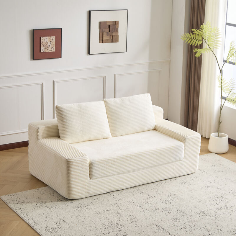 GOODSILO Comfortable Deep Seat Sofa Bed with Reversible Cushions and Pillows for Modern Living Spaces image number 8