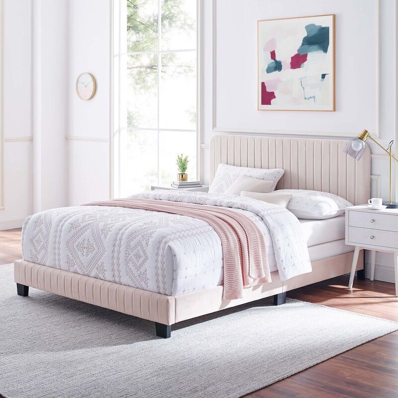 Celine Channel Tufted Performance Velvet Full Bed image number 5