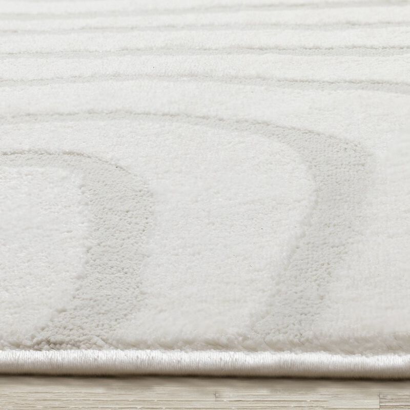 Novelle Home Holly Cream Soft Swirling Lines Textured Rug, 5'3 x 7'7 image number 6