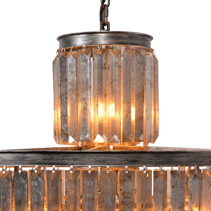 6-Tier Rustic Crystal Chandelier
