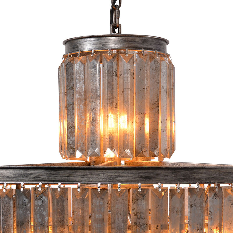 6-Tier Rustic Crystal Chandelier image number 1