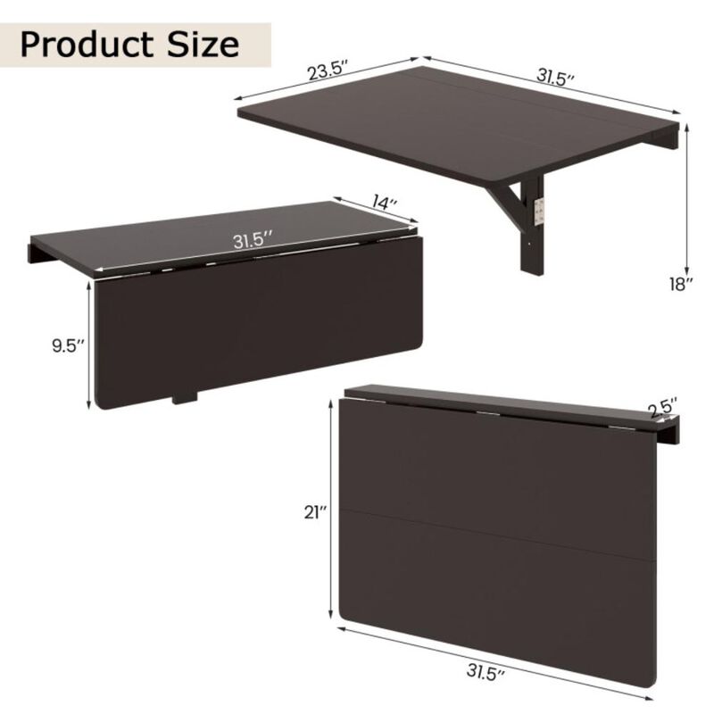Hivvago Wall Mounted Folding Table for Small Spaces