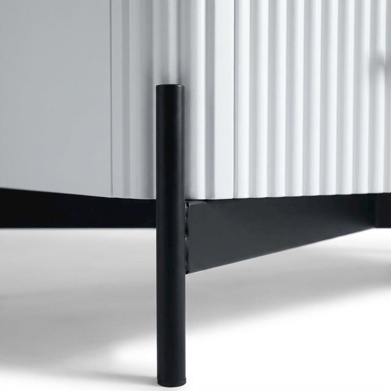 White Transitional Bedroom Nightstand with Sleek Design and Durable Construction image number 4