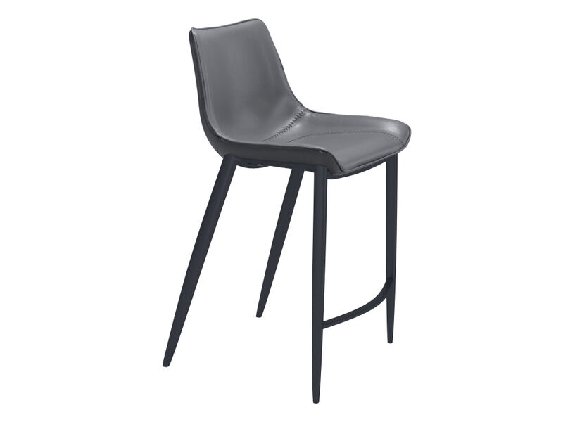 Magnus Counter Stool (Set of 2) Dark Gray & Black