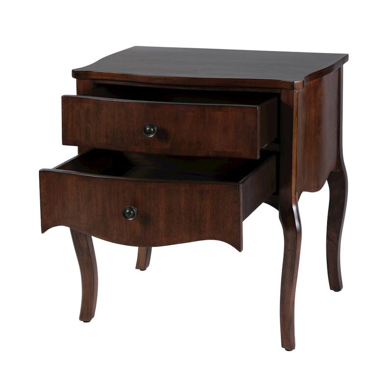 Butler Specialty Beasley 25 in. W Rectangular Wood 2 Drawer Nightstand, Brown image number 3