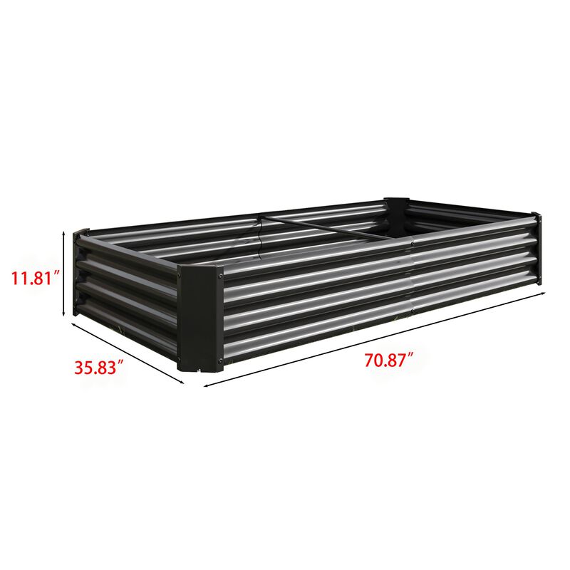 Clihome 6&times;3&times;1ft Metal Raised Rectangle Planter Beds for Plants image number 7