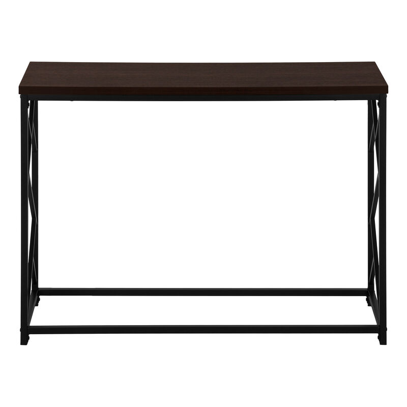 Monarch Specialties I 3534 Accent Table, Console, Entryway, Narrow, Sofa, Living Room, Bedroom, Metal, Laminate, Brown, Black, Contemporary, Modern
