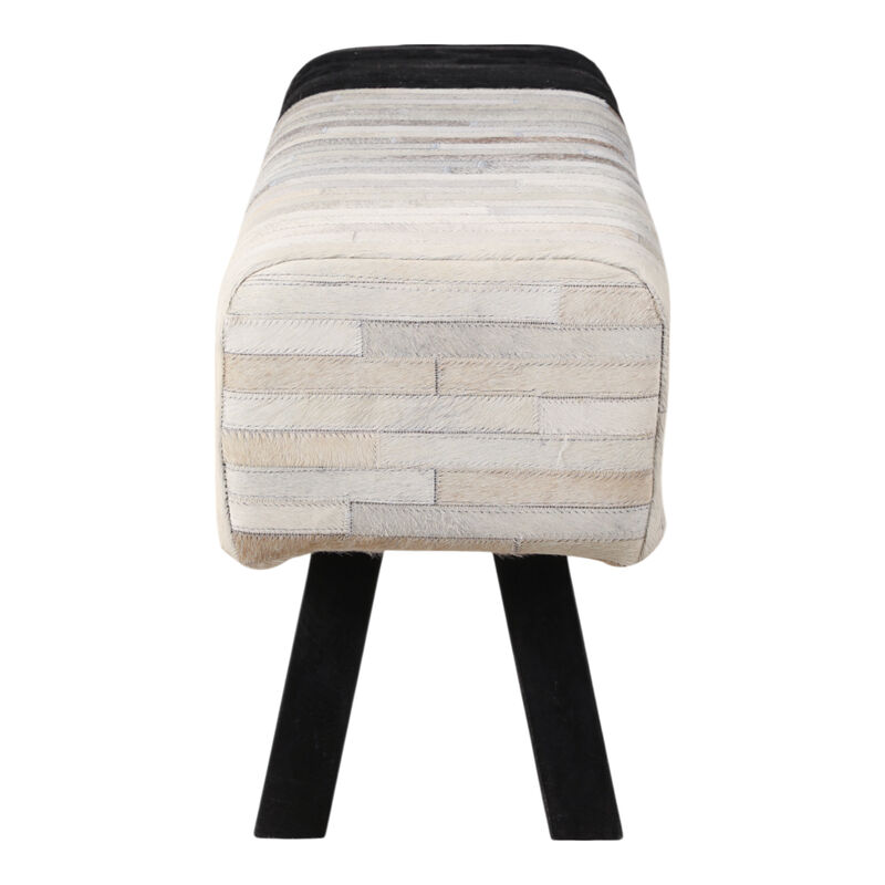 Hair On Hide Strips Patchwork Bench image number 0
