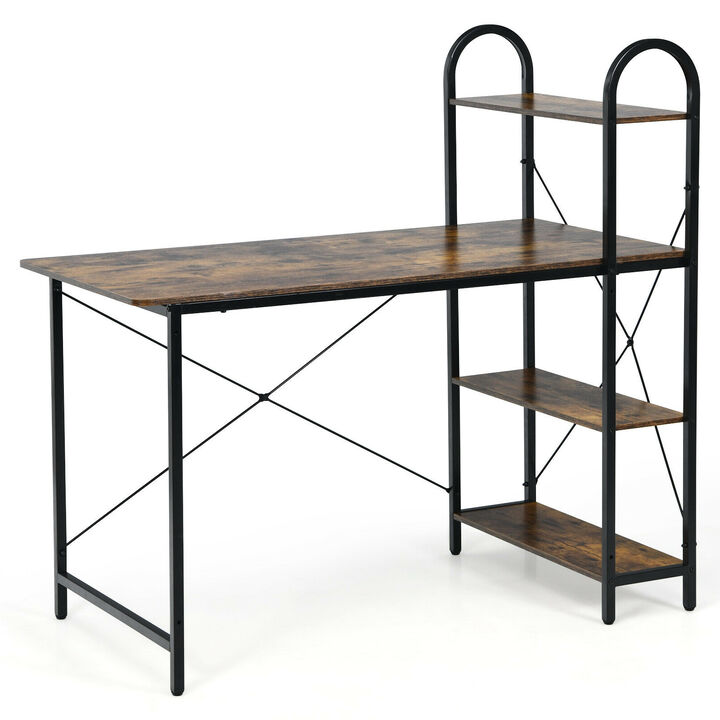 Reversible Computer Desk with Storage Shelf