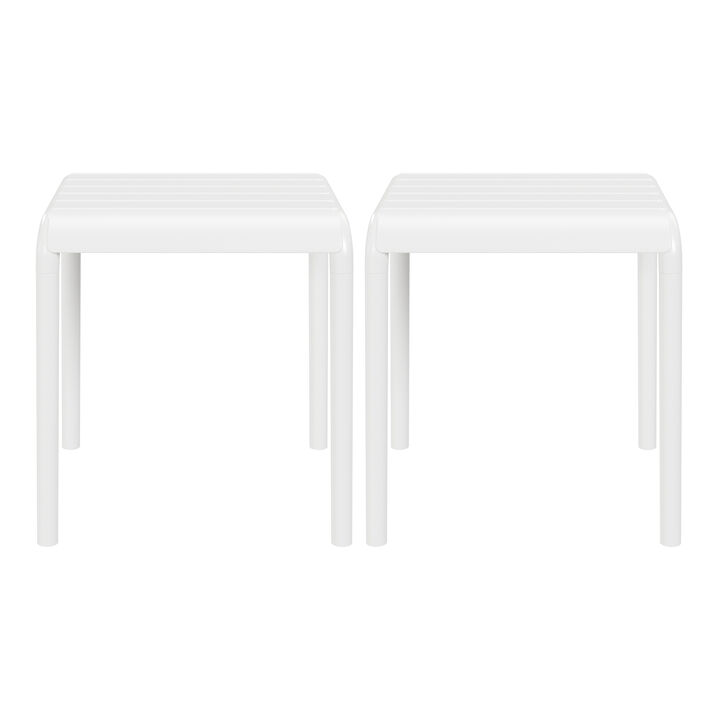 WestinTrends Plastic Modern Outdoor Patio Accent Side Tables (Set of 2)