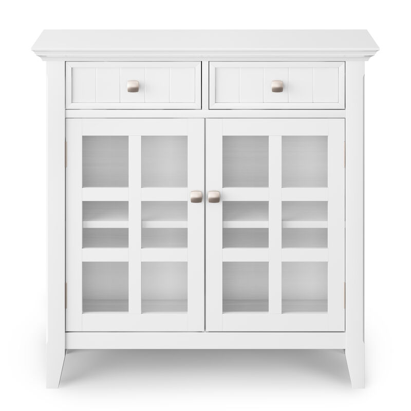 Acadian SOLID WOOD 36 inch Wide Transitional Entryway Hallway Storage Cabinet in White image number 2