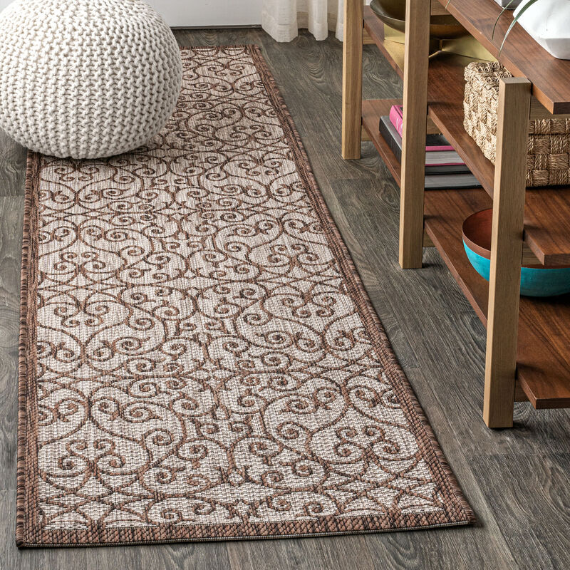 Madrid Vintage Filigree Textured Weave Indoor/Outdoor Area Rug