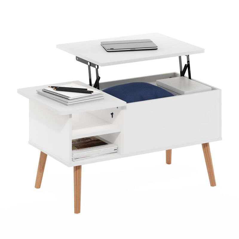 Jensen Coffee Table With Hidden Compartment and Side Open Storage Shelf