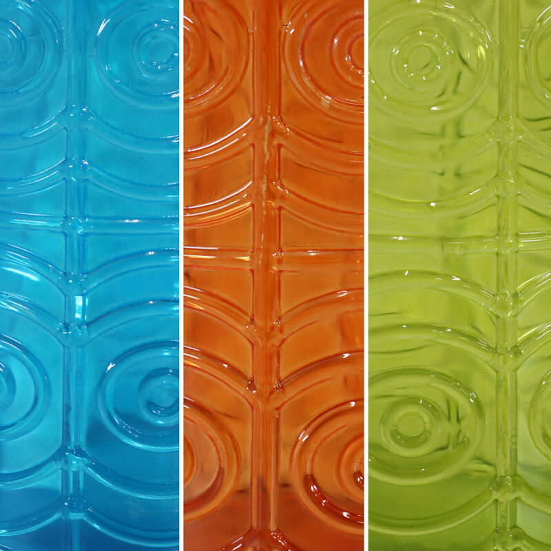 Sunnydaze Blue/Orange/Green Glass/Metal Textured Tabletop Torch - Set of 3