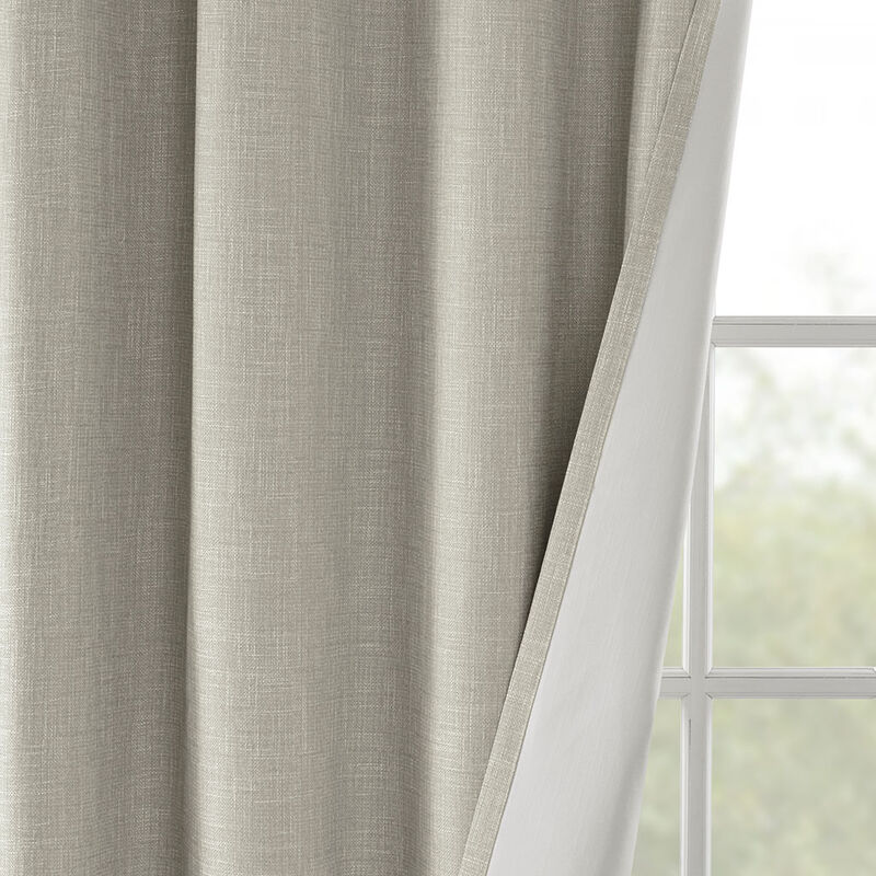 Gracie Mills Tamsin Printed Heathered Blackout Grommet Top Curtain Panel