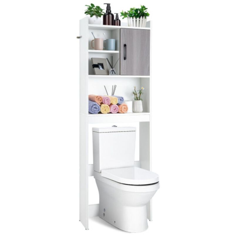 4-Tier Space-saving Toilet Sorage Cabinet with Open Shelves