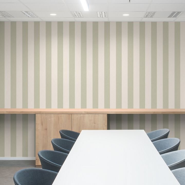 Atmosphere Regular stripes Green Wallpaper AT4032