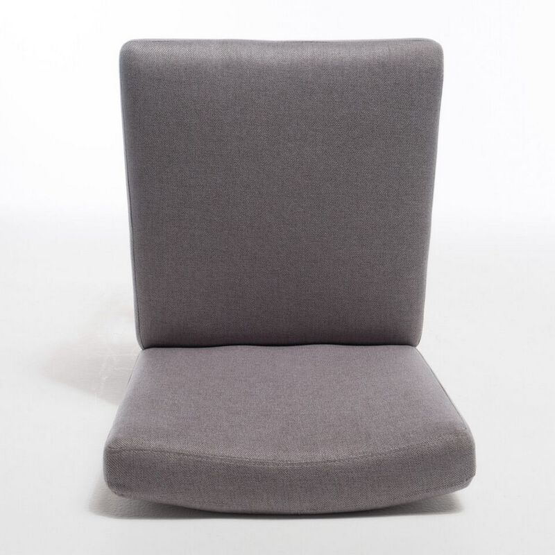 Seya Counter Stool Chair Set of 2, Light Gray Cushioned Seat, Brown - Benzara