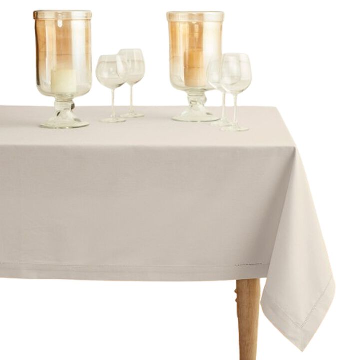 Solino Home Cotton Linen Tablecloth - Cotton Linen Hemstitch