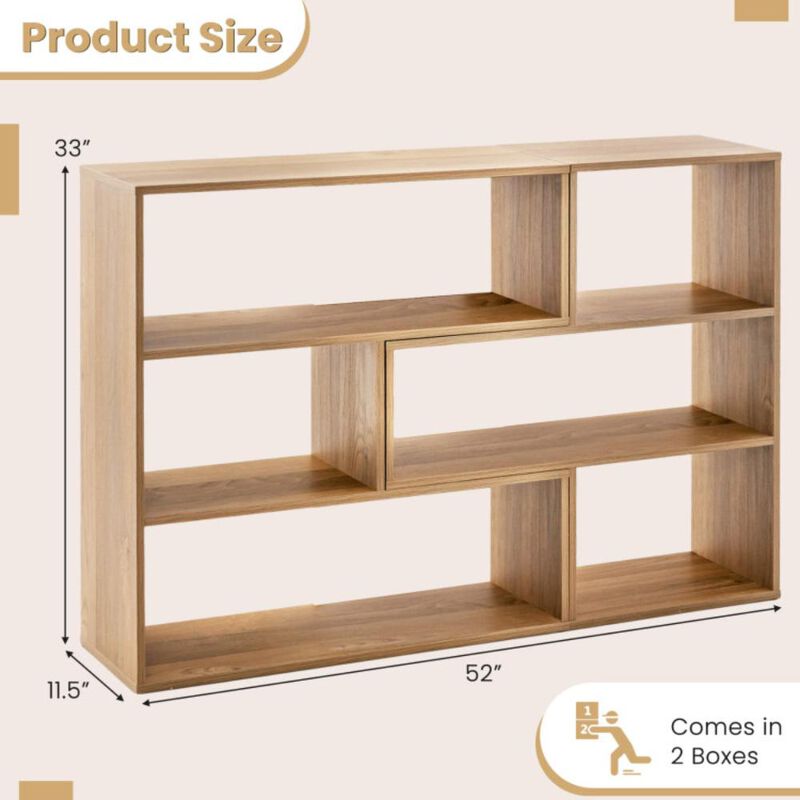 Hivvago 2-Piece Separable Bookshelf Floor Standing Corner Display Storage