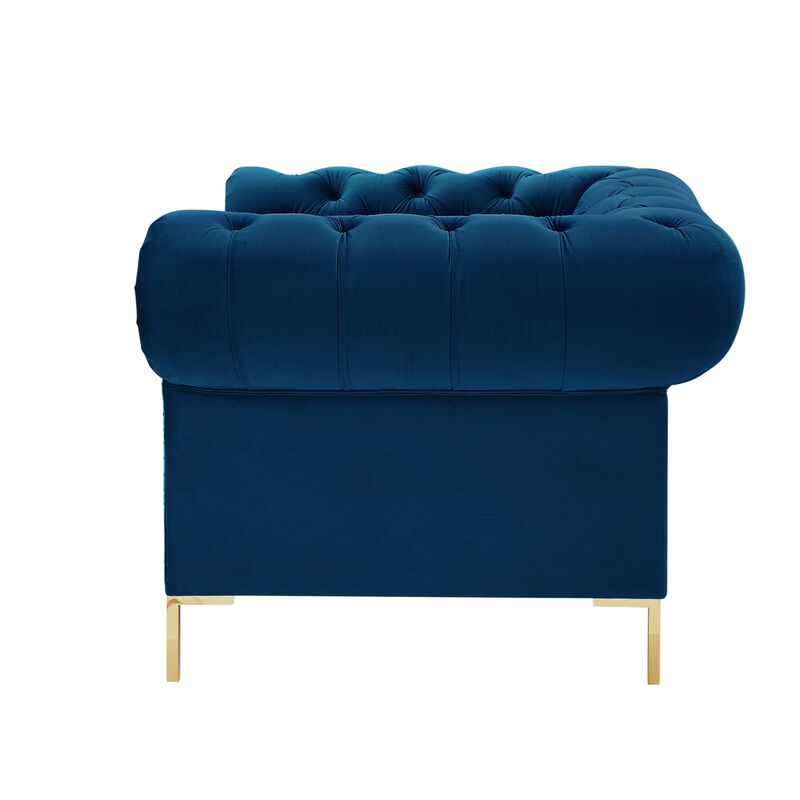 Inspired Home Zuleyka Velvet Chesterfield Club Chair