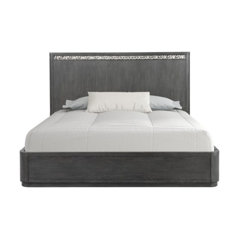 Queen Bedroom Set, Ash Gray, Chrome Wood, 3 Piece Set with 2 Nightstands image number 3