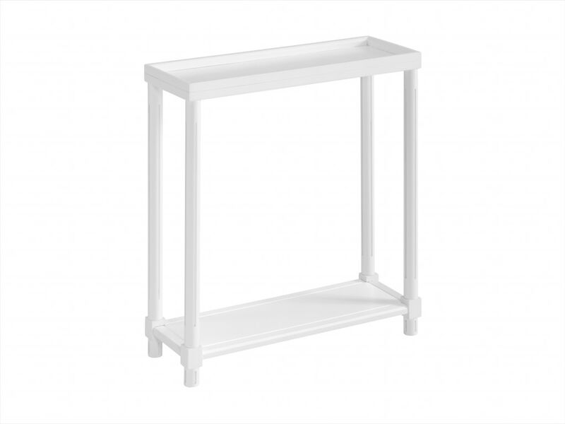 Hivvago Set Of Two 24 Inch White Wood Rectangular End Tables With Shelf