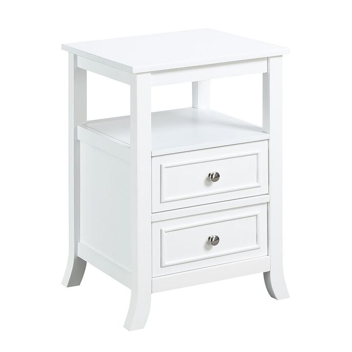 Convience Concept, Inc. Melbourne 2 Drawer End Table with Shelf