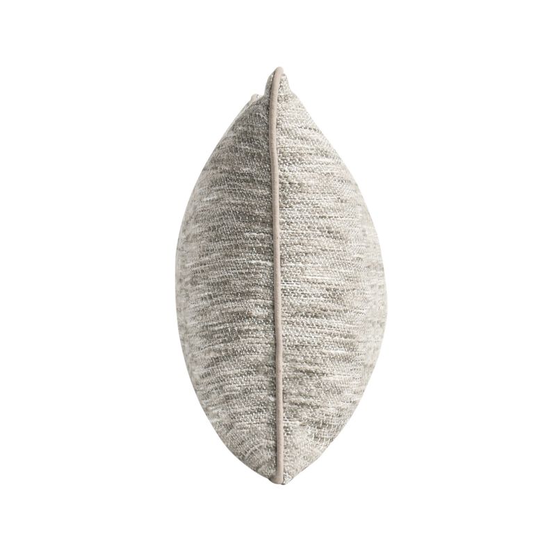 Sam Lumbar Accent Throw Pillow, 16x36 Textured Cotton Blend, Beige - Benzara