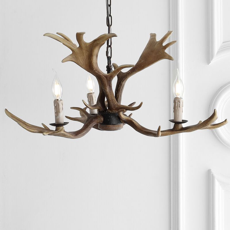 Speller Adjustable Resin Antler 3-Light LED Chandelier