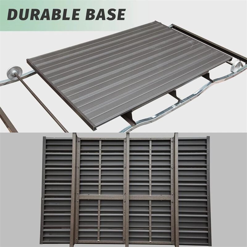 MONDAWE 4-Seat Outdoor Aluminum Frame Glider Benches With Canopy