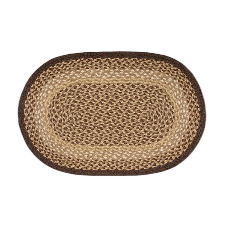 Earth Rugs C-17 Chocolate Natural Oval Braided Rug 20 X 30