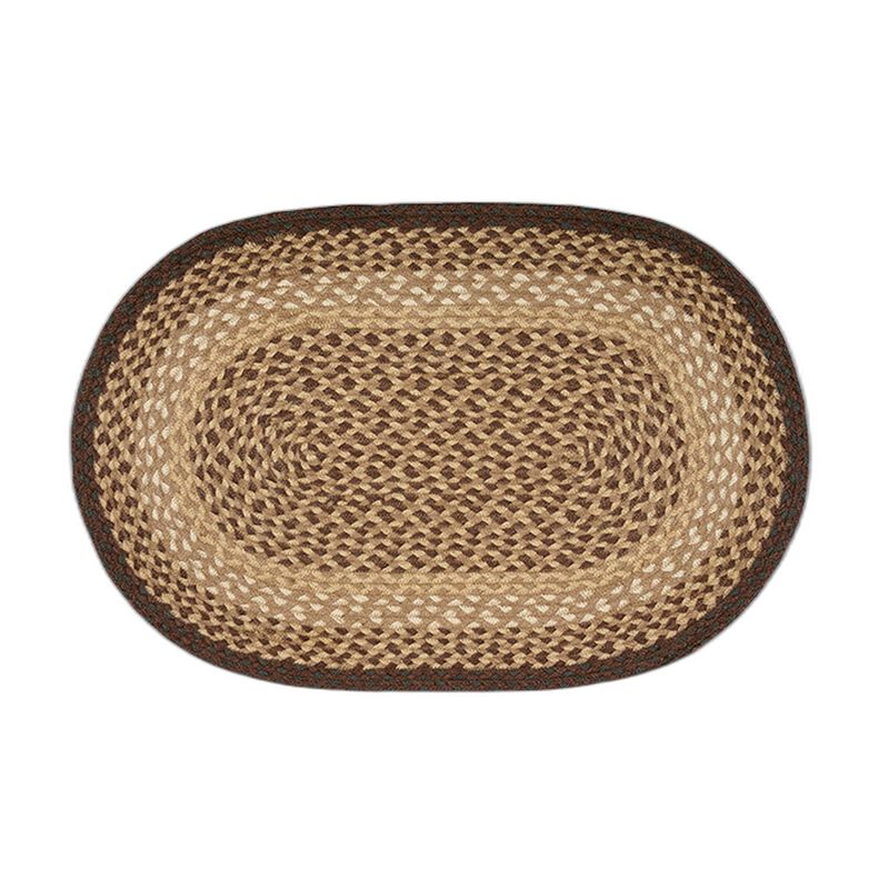 Earth Rugs C-17 Chocolate Natural Oval Braided Rug 20 X 30 image number 0