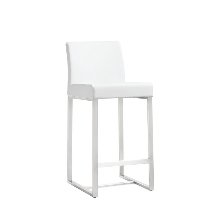 Casafoyer Denmark White Steel Counter Stool Set of 2